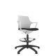 White Perforated Shell Draughtsman With Black Swivel Base